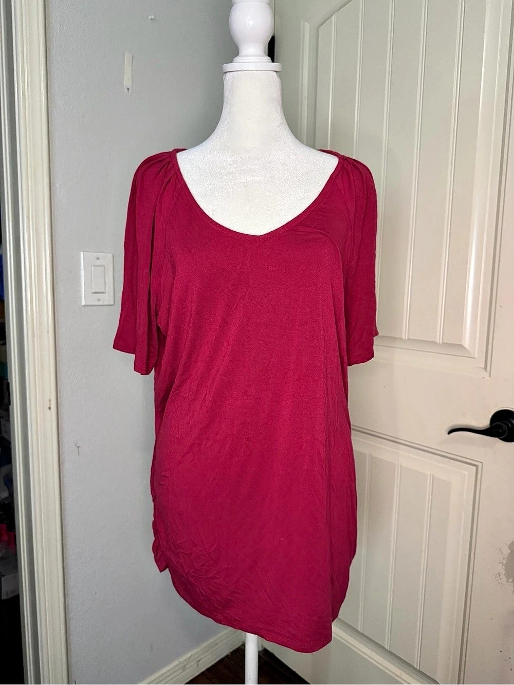 LANE BRYANT red Tunic Top Size 14/16 Like New